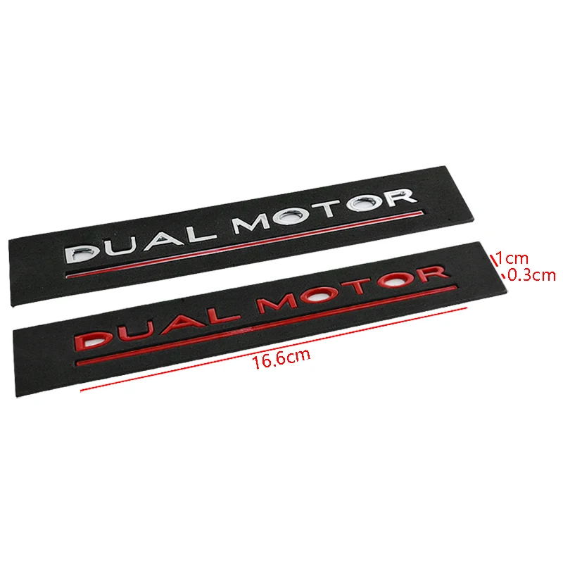 3d ABS Chrome Black Logo DUAL MOTOR Emblem Letters Decal Car Trunk Badge For Model 3 Y S X Dual Motor Sticker Accessories