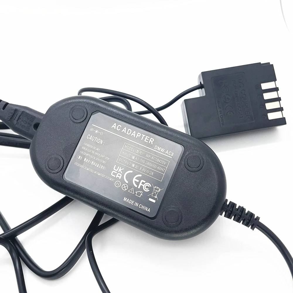 Adaptador de alimentação ac + dcc12 manequim acoplador de bateria + eua/reino unido/au/ue plug para panasonic dmc gh3 gh4 gh5 DMW-DCC12 adaptador de carregador