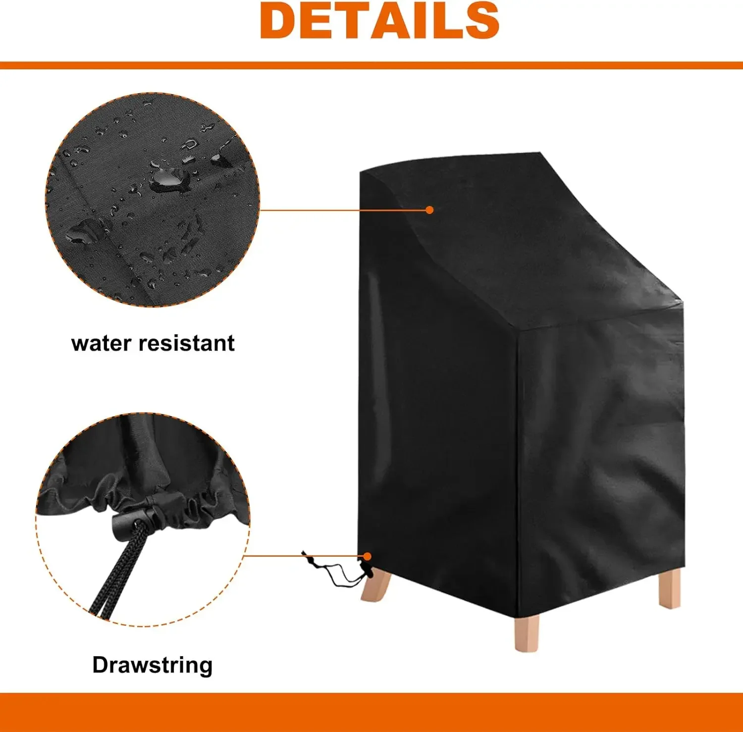 Stacked Chair Dust Cover Waterproof Dust-proof Patio Outdoor Garden Furniture Protector Cover Waterproof Sofa Chair Cover