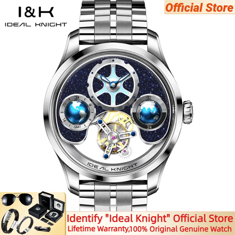 

IDEAL KNIGHT High end Watch Genuine Tourbillon Movement Hollow Automatic Mechanical Men's Wristwatch Original Watches