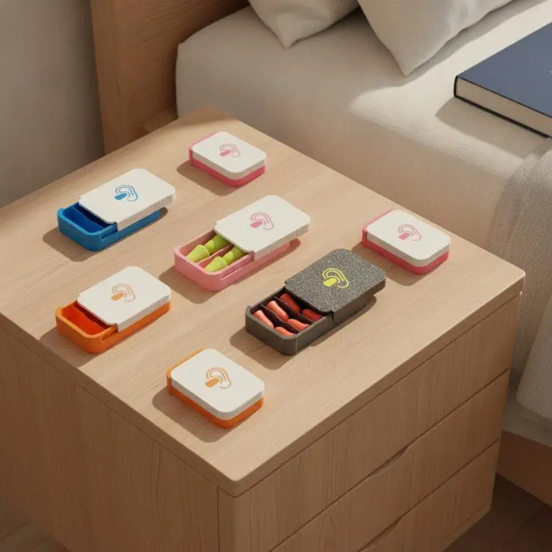 Earplugs Storage Box Portable Ear Plug Holder Container For Jewelry, Vitamins, Earring Pills, Small Item For Daily Use