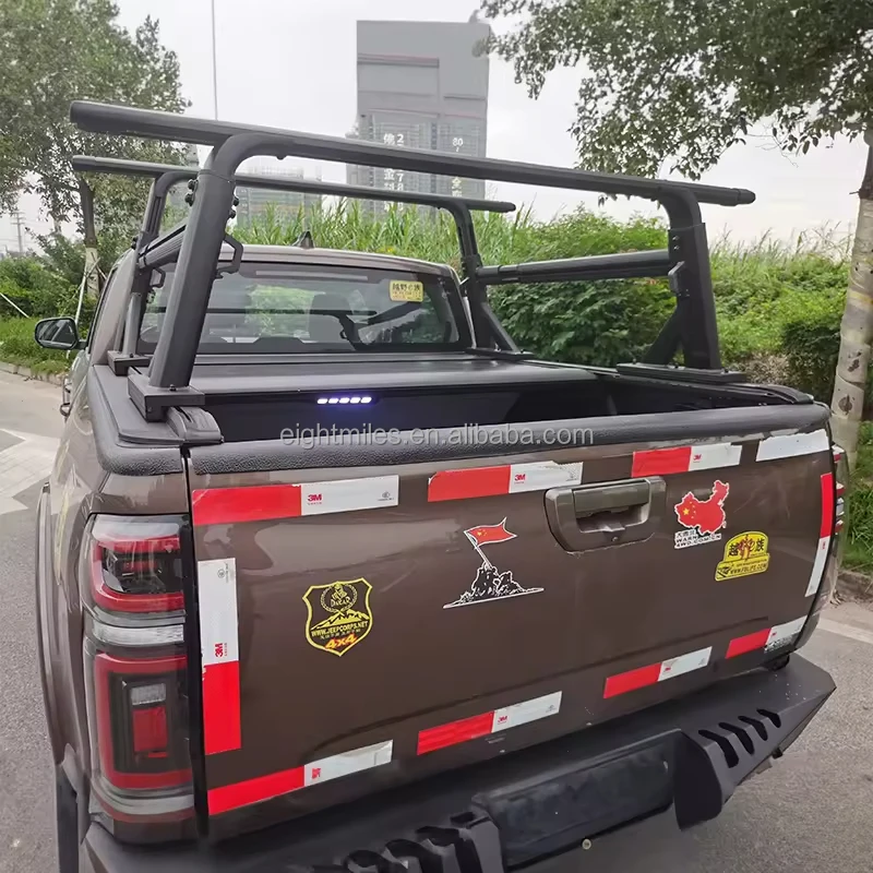 STLF DZ WJW Advanced Universal Black Heavy Duty Truck Bed Rack Adjustable Height, Extendable, Aluminum Cross Bars for Most Pick-