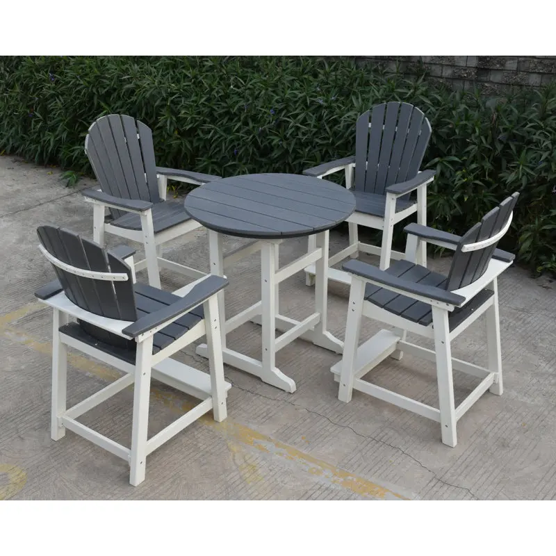 

！@Dwoo Outdoor 5 Piece HDPE bar Set Garden Furniture Set All Weather Durable Waterproof Patio Dining Set