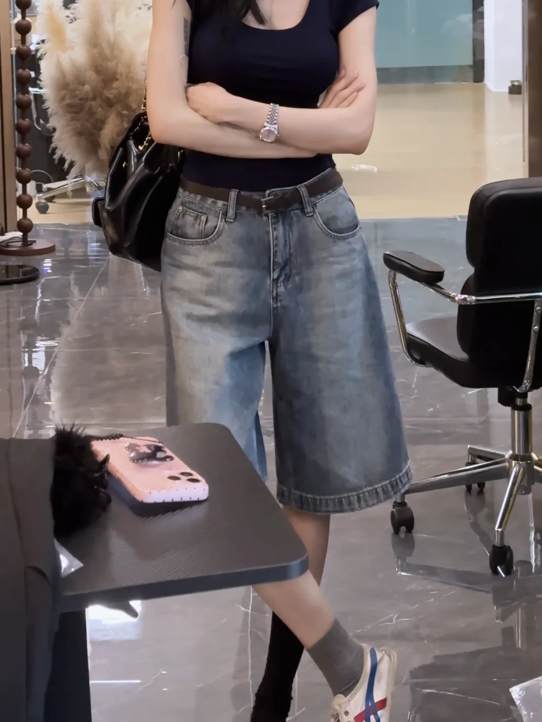 

Американские свободные джинсы с широкими штанинами, летние, из денима, с эластичным поясом на молнии, синие, повседневные, из хлопка