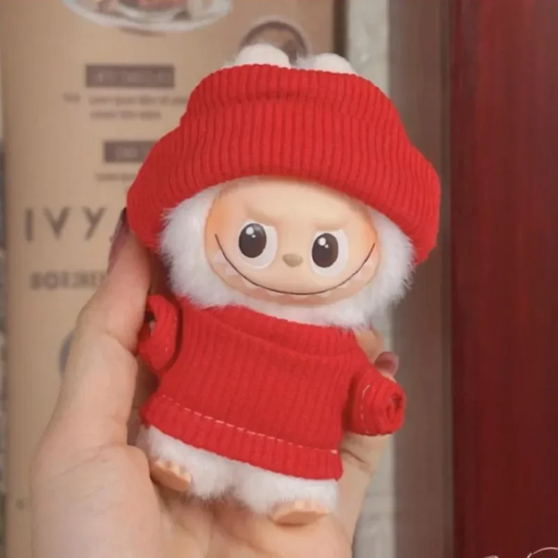 

Doll Clothes Outfit AccessoriesFor Labubu 4.0 The Monsters Pin for Love Series Miniature Knit Flap Hat T-Shirt Set