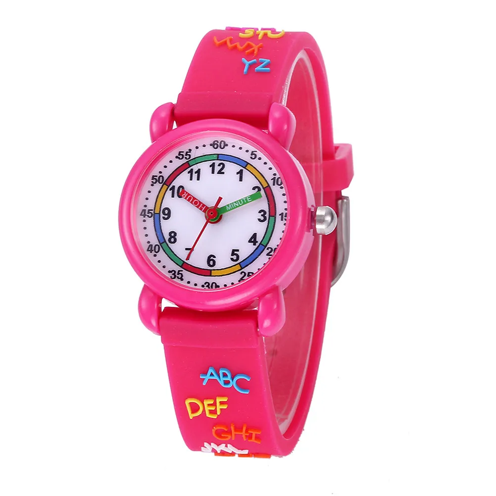 1Pcs Cartoon Watch Rosy 3D Lovely Waterproof Quartz Wristband Accurate Wristwatch Cartoon Watch