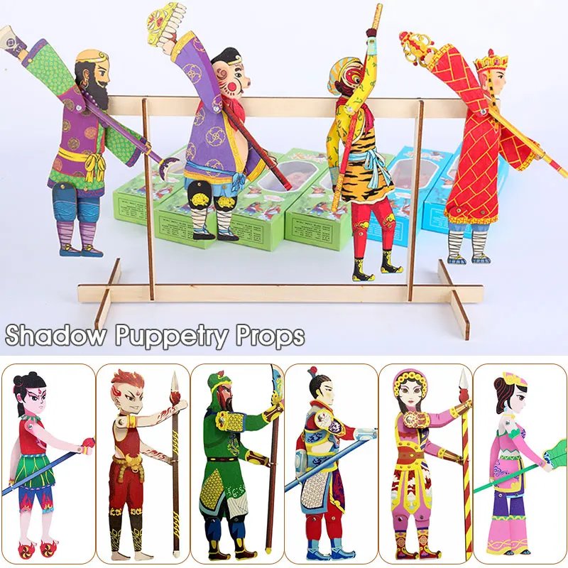 Wooden Chinese Shadow Puppetry Puppet From Journey To The West Sun Wukong Festival Toy Hand Traditional Theater Crafts Gifts