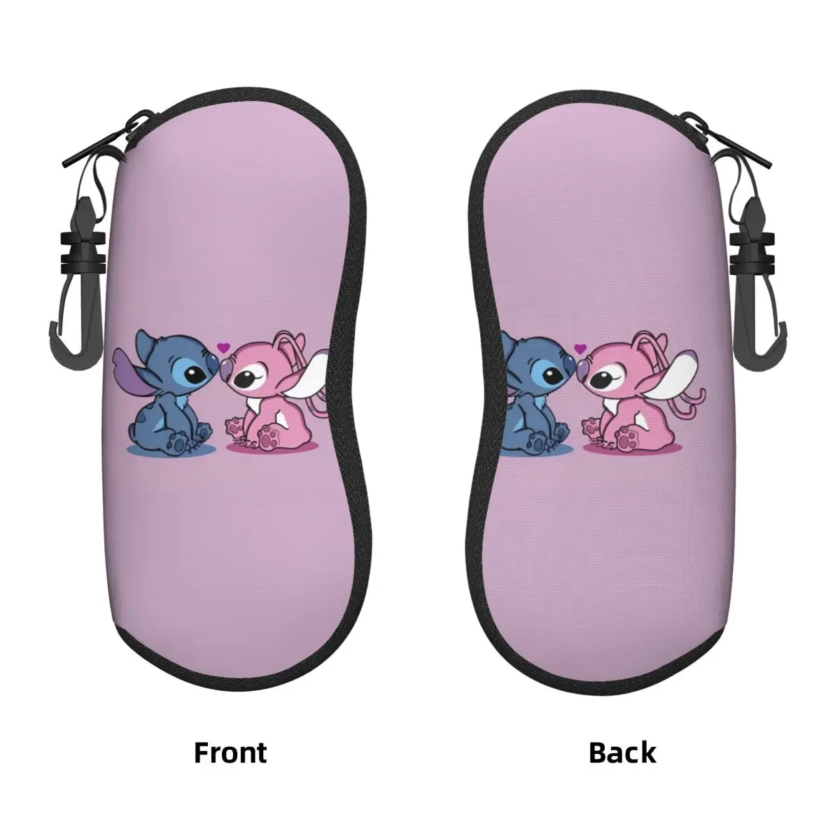 Kawaii Stitch And Angel Glasses Case Male Female Cartoon Comic Sunglasses Case Eyewear Organizer Travel Eyeglass Cases Cover