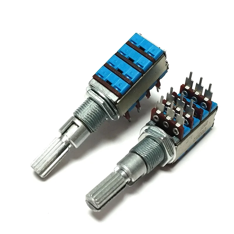 1pcTOCOS Type 12mm potentiometer Dual shaft, triple unit With Midpoint B50K  Outer shaft control section C100KX2  plum shaft 30m
