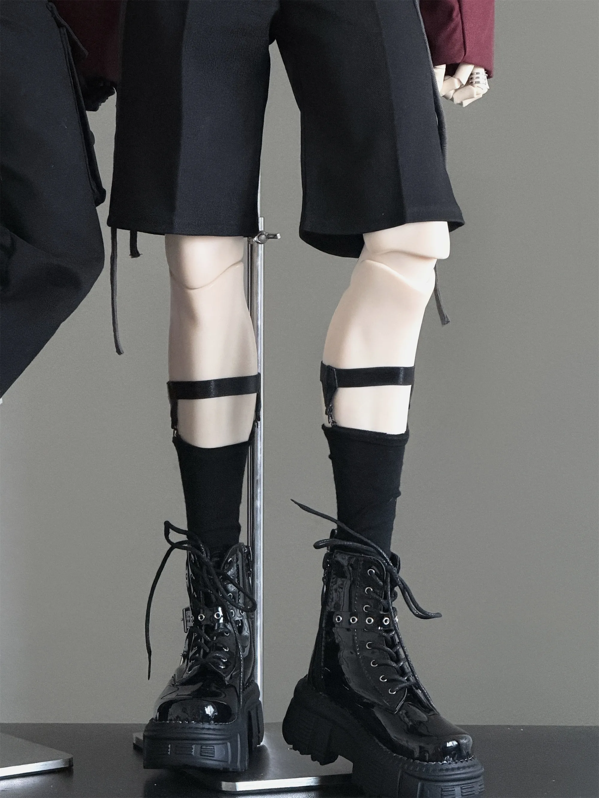 1/4 ID75 Knee-high Chunky-heeled Boots In Stock BJD Doll Shoes Boys Girls Black Brown Glossy Leather High Boots Doll Accessories