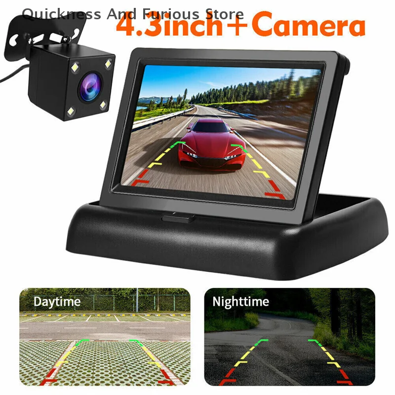 

Car 4.3-inch Disassembly And Stacking Display Car Van HD 4-light Camera Reverse Image Visual System