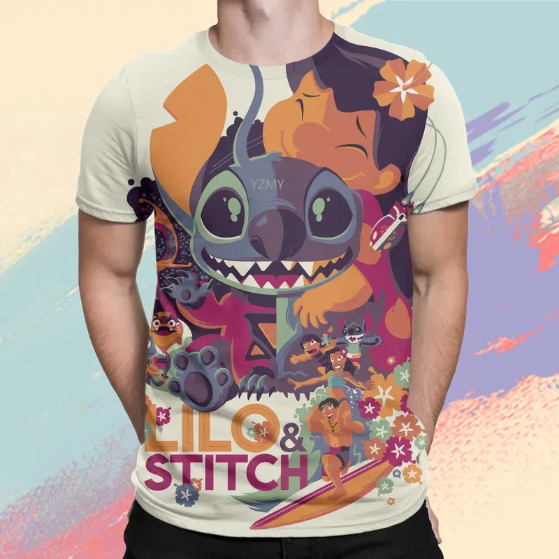 Summer Disney Stitch 3d Print T Shirts Cartoon Boys GirlsT-shirts Short Sleeves Children Clothing Kids Stich Tees Tops