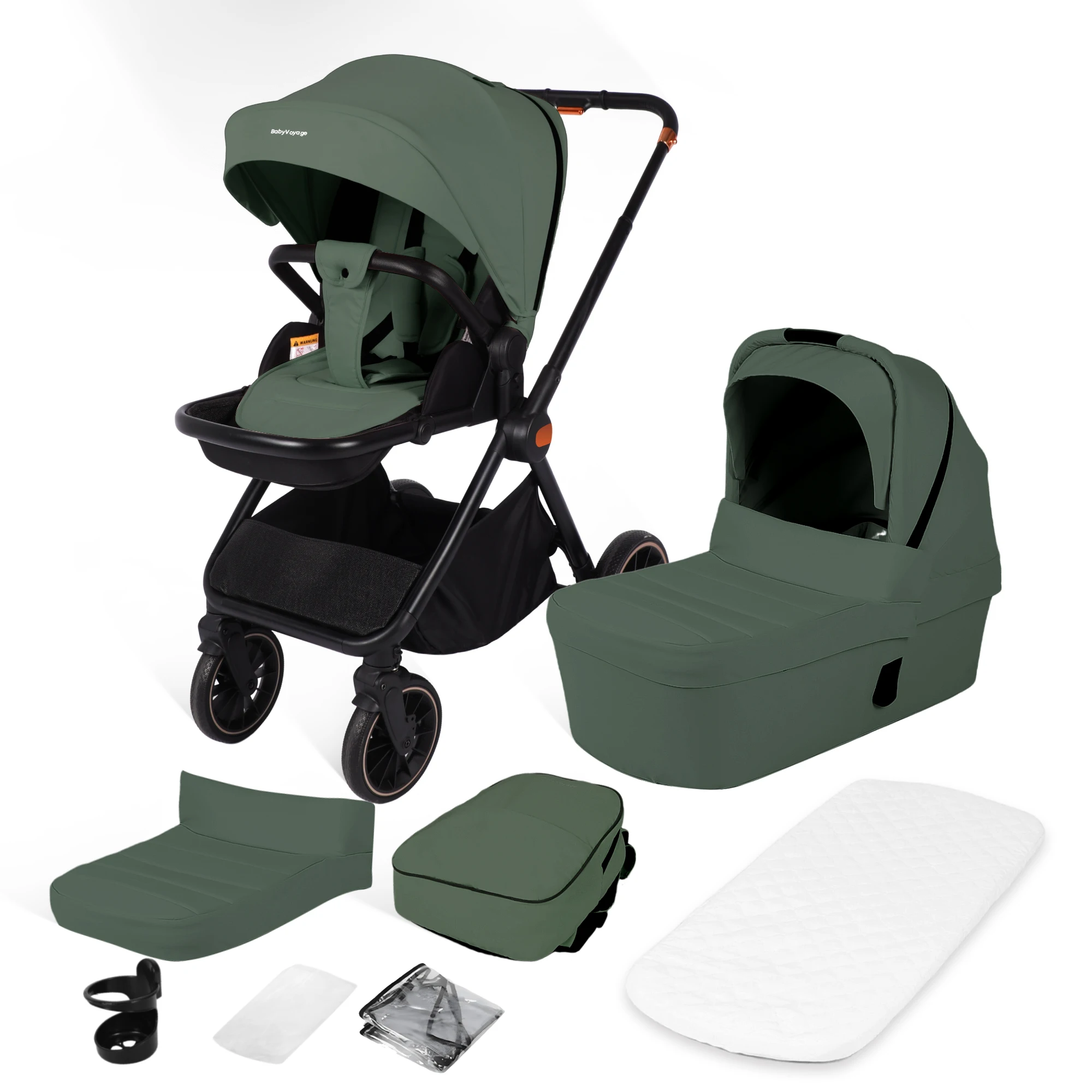 Poussette multifonctionnelle légère 2-en-1 de haute qualité, chariot bidirectionnel, cadre en alumin