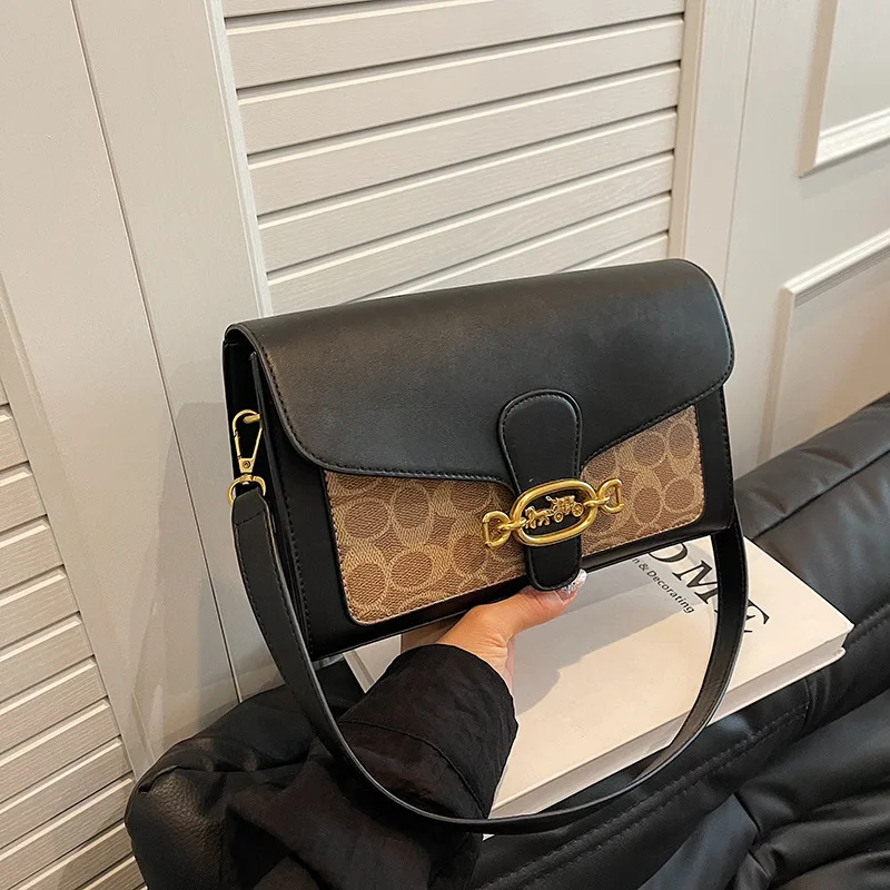 

European American Women's 2025 Simple Print Small Square Bag - Stylish Armpit Crossbody Fashion