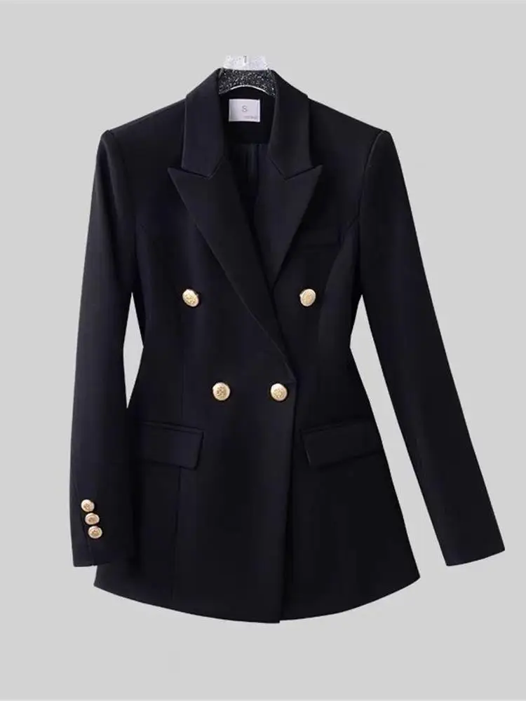 

Женский костюм Ele Profional Jaet для интервью или Cleanfit Sle Long Sve с двойной застежкой на пуговицы Busin Wear