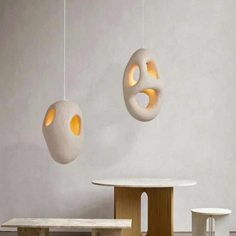 

Nordic Loft Led E27 Pendant Lights Modern Wabi Sabi Irregular Lustre Led Luminarias Lamp Fixtures Retro Staircase Hanging Lamp