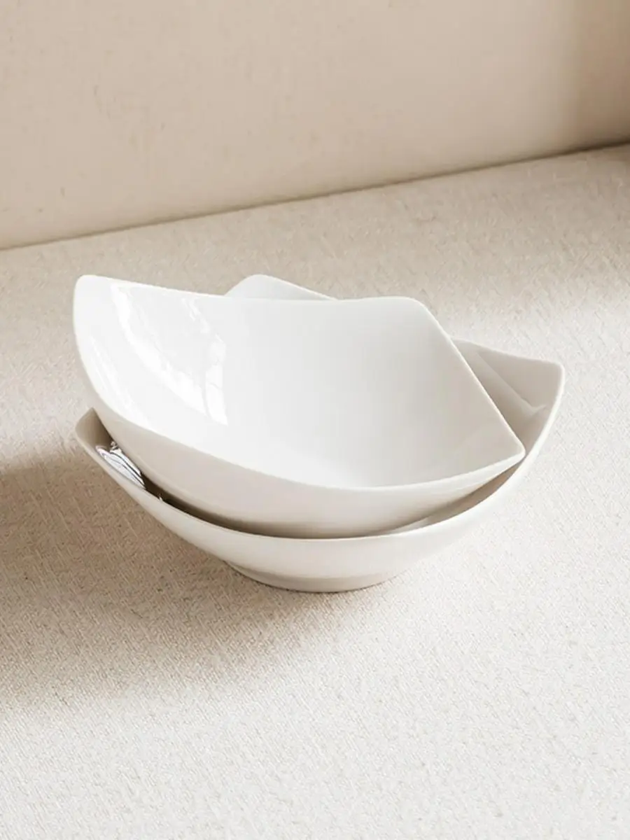 

New Creative Ceramic Square Plate Quartet Corners Home Dining Utensils Simple Pure Color Salad Dish Design Sense