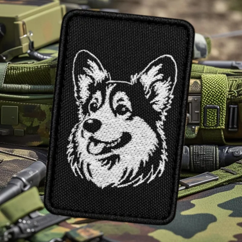 "Corgi" borduurpatches schattige hond klittenband patch op kleding militaire moreel badge armband tactische rugzakstickers