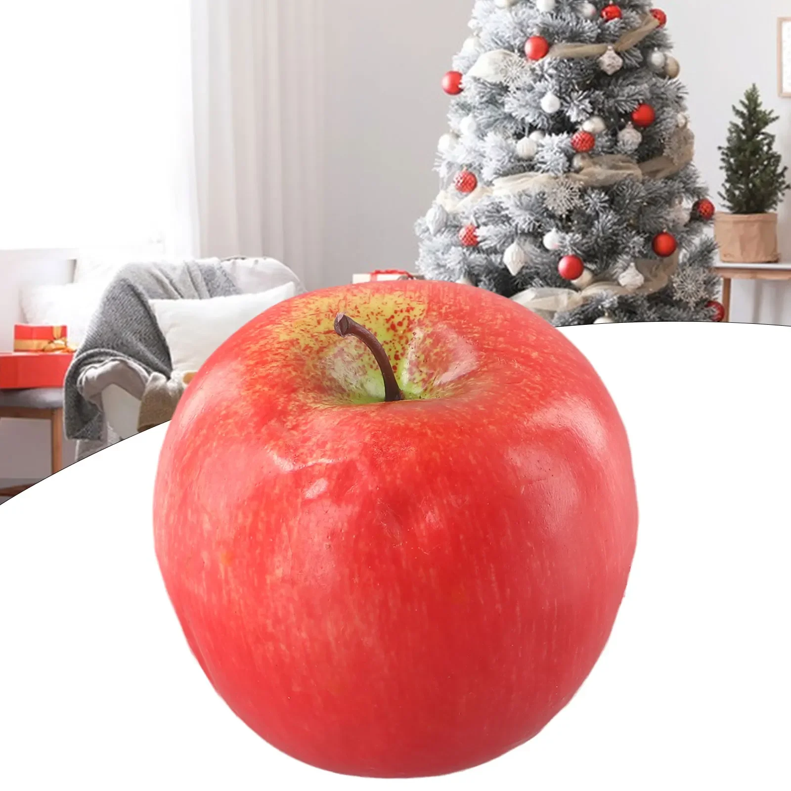 Foam Artificial Fruit Apples Lifelike Decoration For Home, Shop, Party Fade Resistant, Durable Red/Green, 8*8 5cm