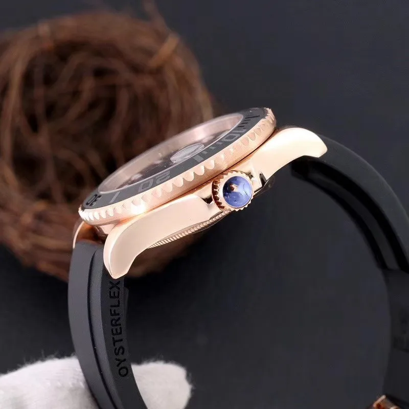 2025 Men's Automatic Mechanical Watch Luminous Waterproof 50M Rubber Strap Sapphire Crystal Business Casual Self-Winding