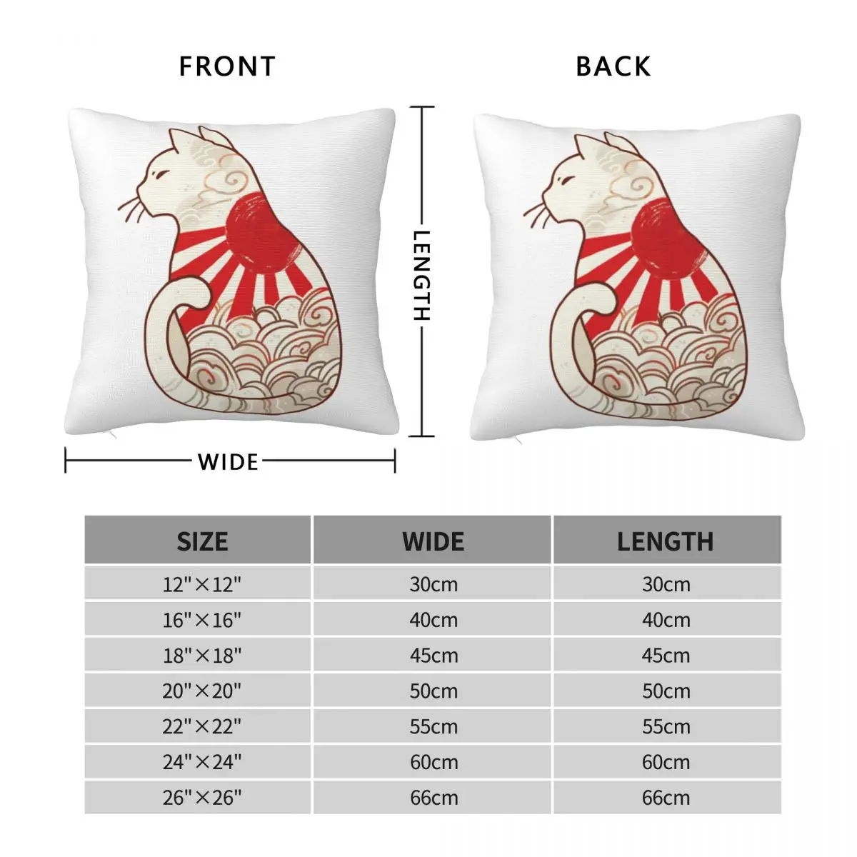 Sunset Spirit Cat Square Pillowcase Pillow Cover Cushion Zip Decorative Comfort Throw Pillow for Home Sofa