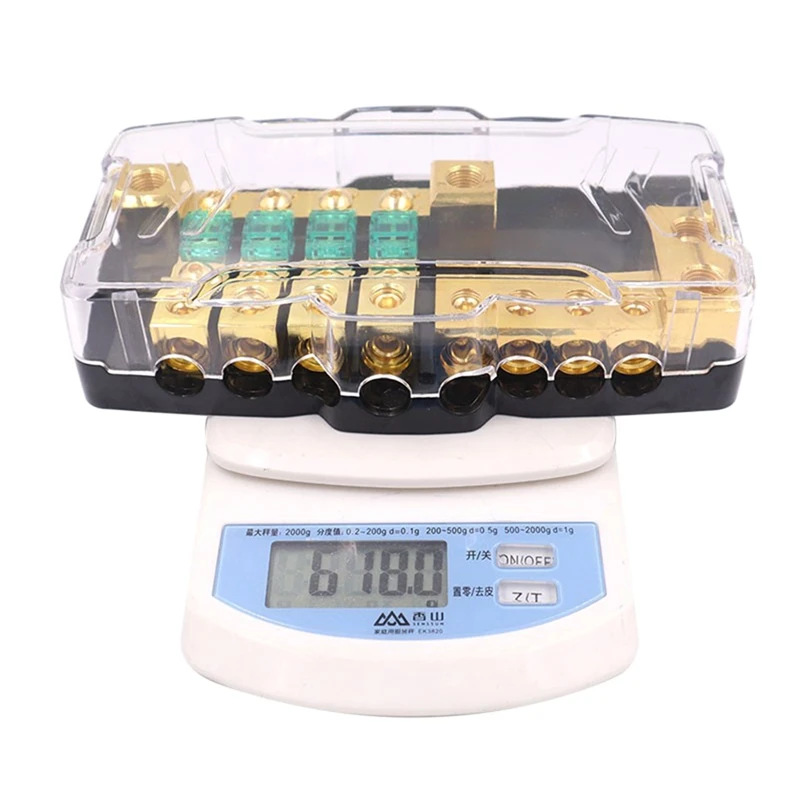 Car Fuse Box With LED Light Fuse Holder Suitable For Car RV Camping Car Power Shunt 12V-24V