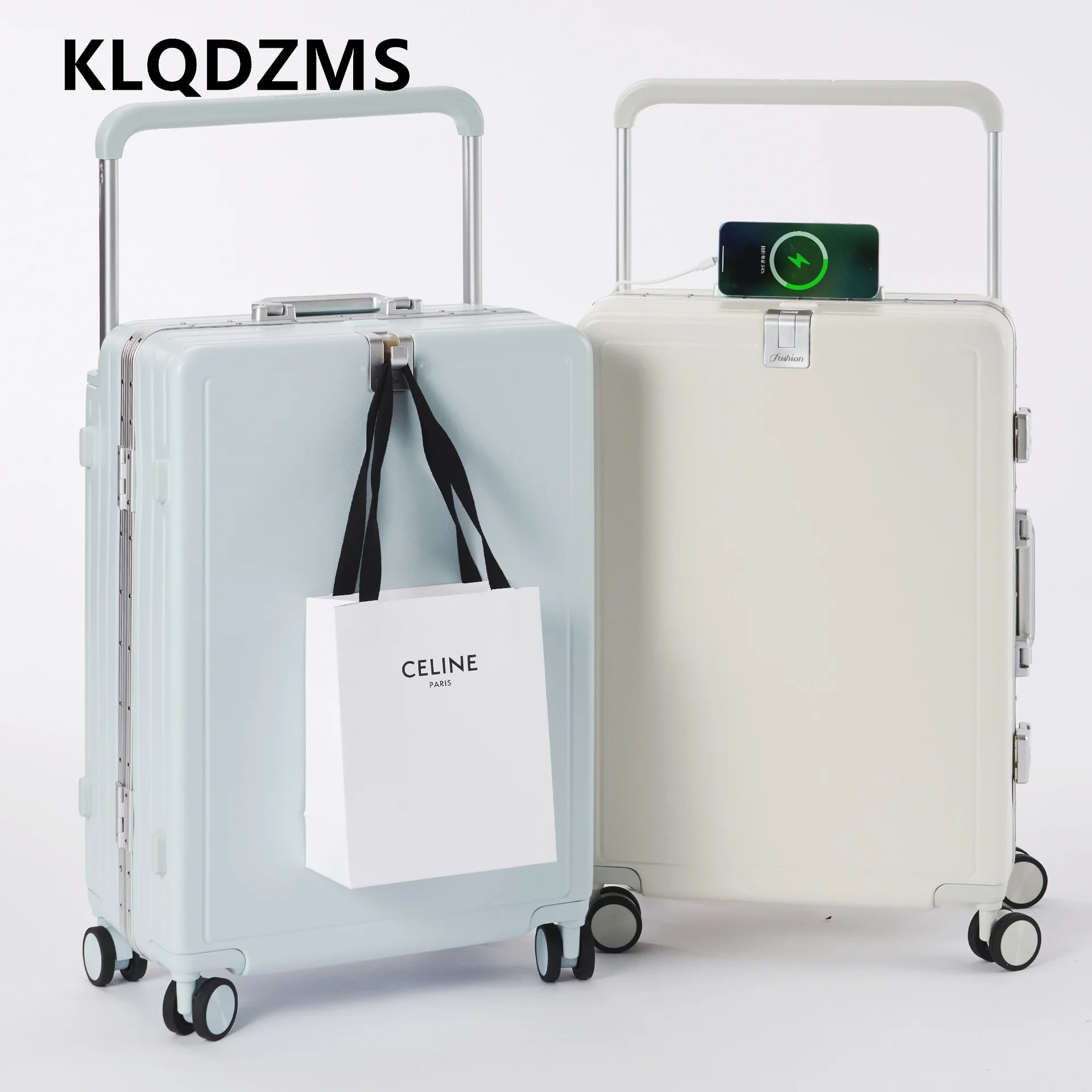KLQDZMS USB Charging Suitcase Multifunctional Boarding Box 20