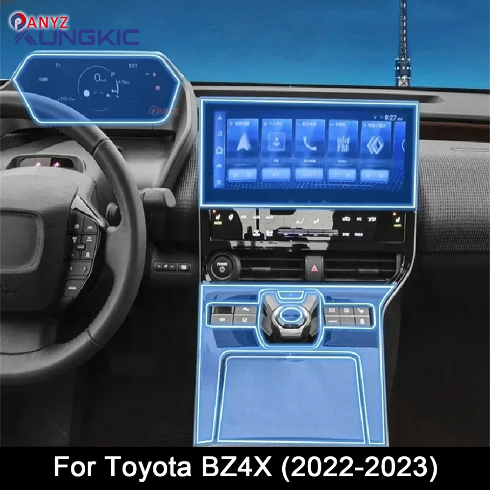 

For Toyota BZ4X 2022-2023 Car Door Center Console Media Dashboard Navigation TPU Anti-scratch Protector Film Car Accessories
