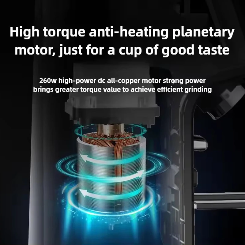 مطحنة القهوة الكهربائية 64 مللي متر لدغ مسطح مطحنة حبوب البن ماكينة الطحن مع 100 التروس قابل للتعديل إعداد طحن دقيق