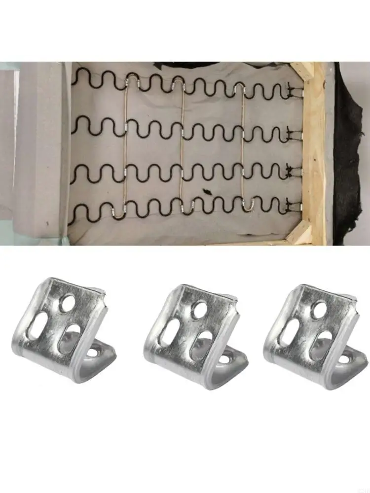50Pcs Iron Serpentine Spring Clips 5 Hole Fastener Bed Accessories Enduring 