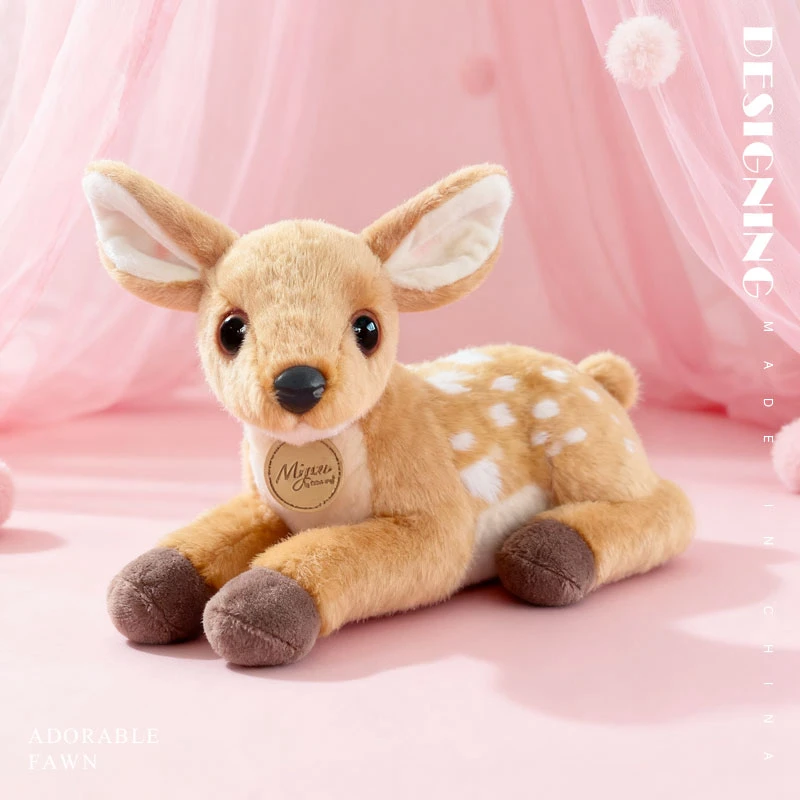 25CM Liegen Rehkitz Plüsch Spielzeug Weiche Angefüllte Cartoon Tier Puppe Nette Deer Puppe Für Home Dekoration Geschenke – Detail 12