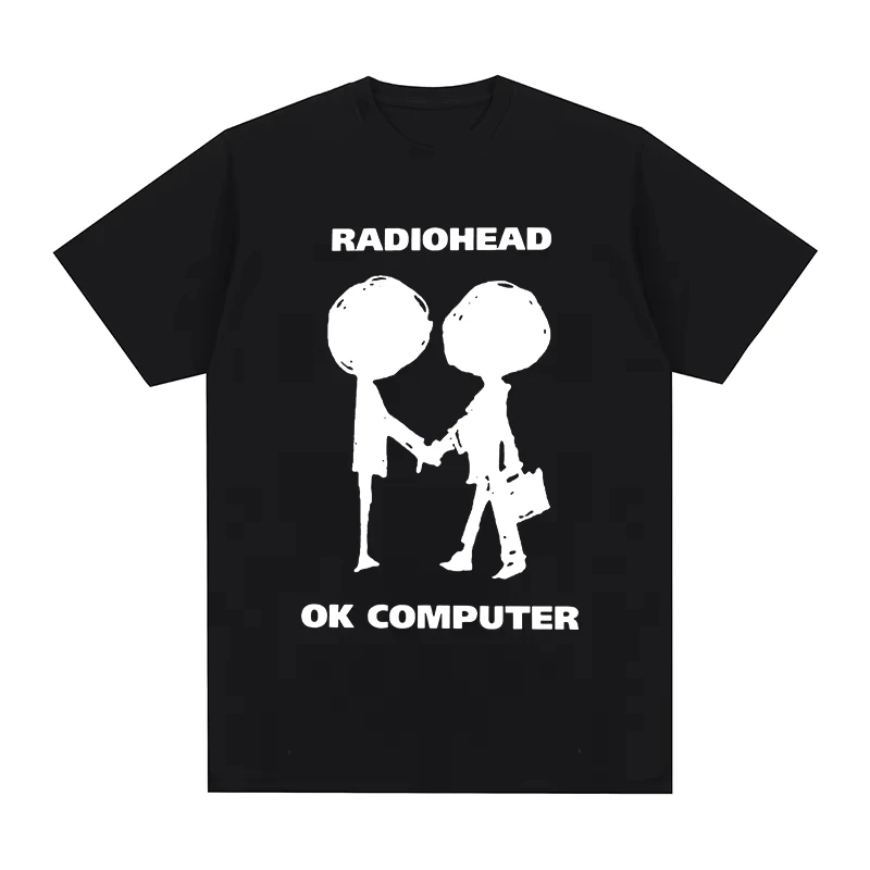 Camiseta Vintage Radiohead OK Computer, Camisetas de Banda de Rock, Camisetas Gráficas de Música em Algodão para Homens, Nova Camiseta para Mulheres