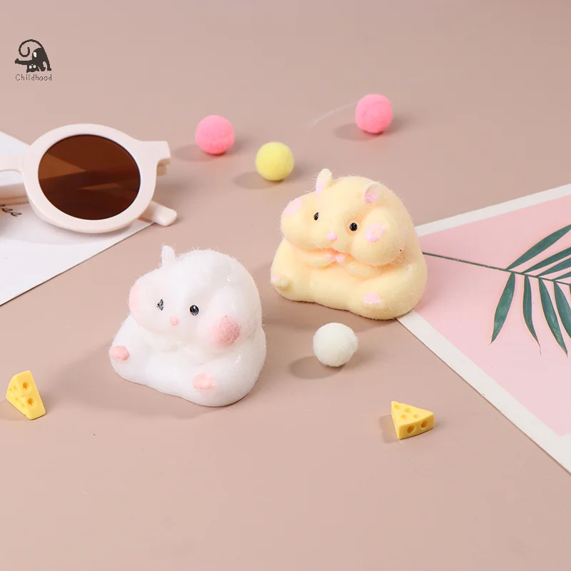 Super Soft Cute Q-Bullet Simulated Hamster  Toy Mini  Toys Kawaii Stress Relief Squeeze Toy TPR Decompression Toy