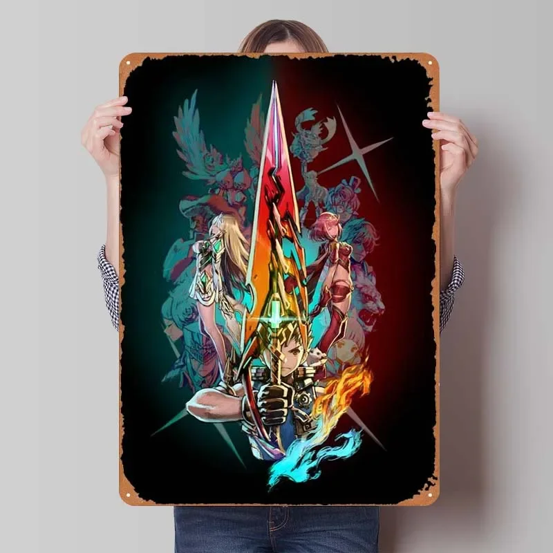 Xenoblade Chronicles Game Poster Wall Art Decor Room Decoration Vintage Metal Tin Signs for Gamer Room Decoration Aesthetics