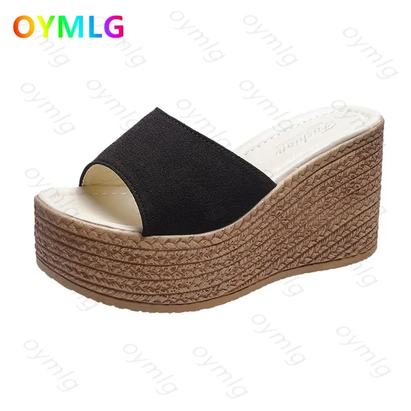 2021 fashion women's shoes flower women's sandals car line non-slip holiday beach seaside slope heel comfortable sandals