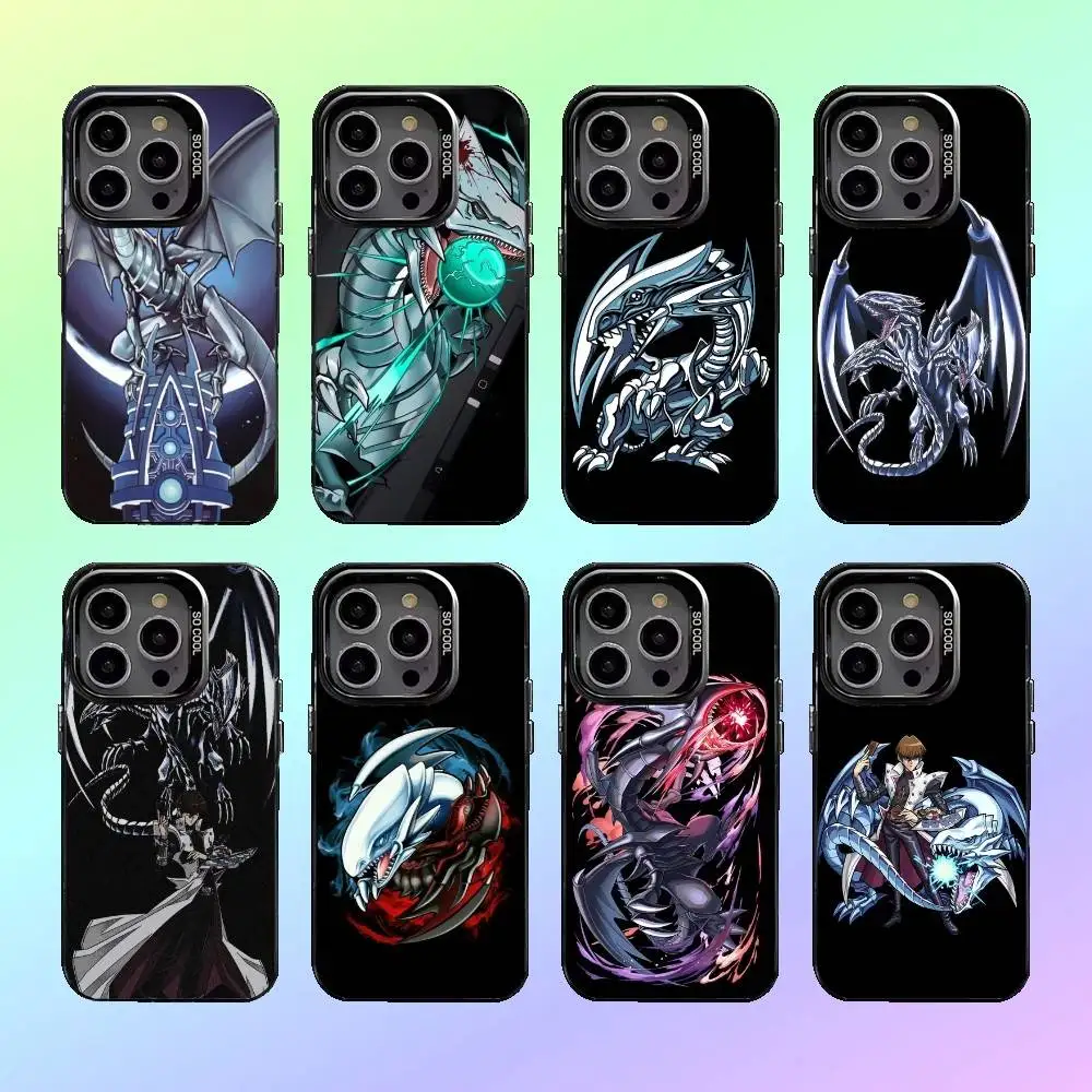 

Game Blue-Eyes White Dragon Phone Case For iPhone17,16,15,14,13,12,11 Plus,Pro Max Colorful Silver Back Phone Case