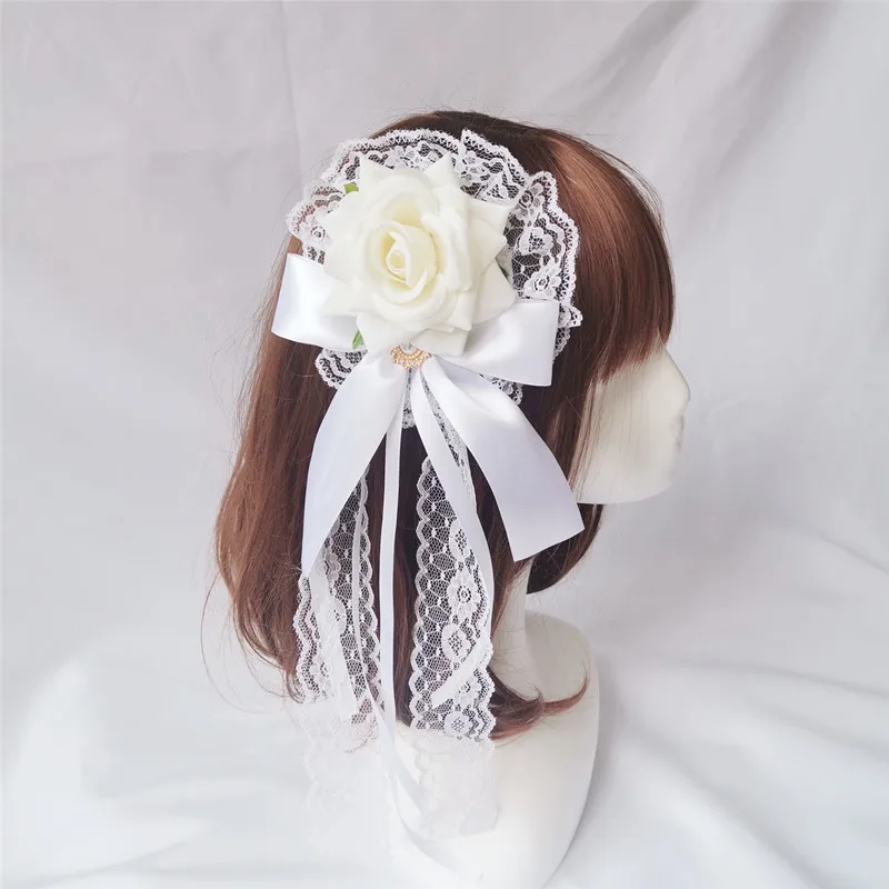 Palace Style Lolita Cla Hair Accessories Velvet Rose Flower Ball Hairpin Gothic Lolita Hair Accessories Dark Gothic Style Access