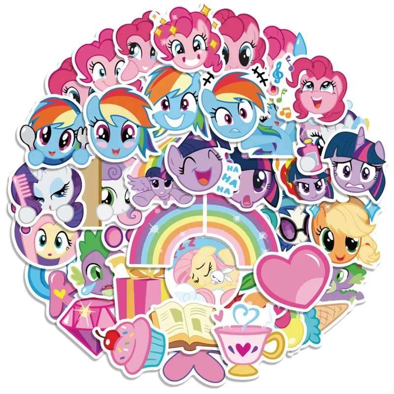 40Pcs My Little Pony Stickers Cute Cartoon Stickers Mobile Phone Cup Notebook Waterproof Decorative Hand Account Stickers