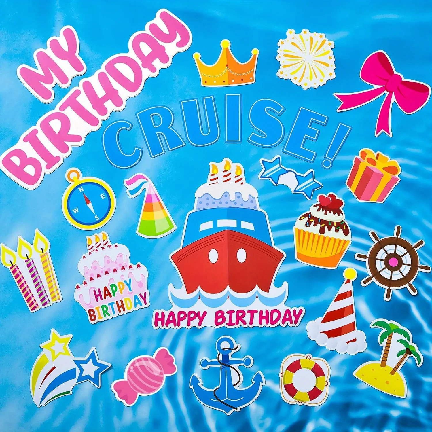

27 шт. круизные дверные магниты с днем рождения — многоразовые забавные сувениры для вечеринок для круизного корабля/дома