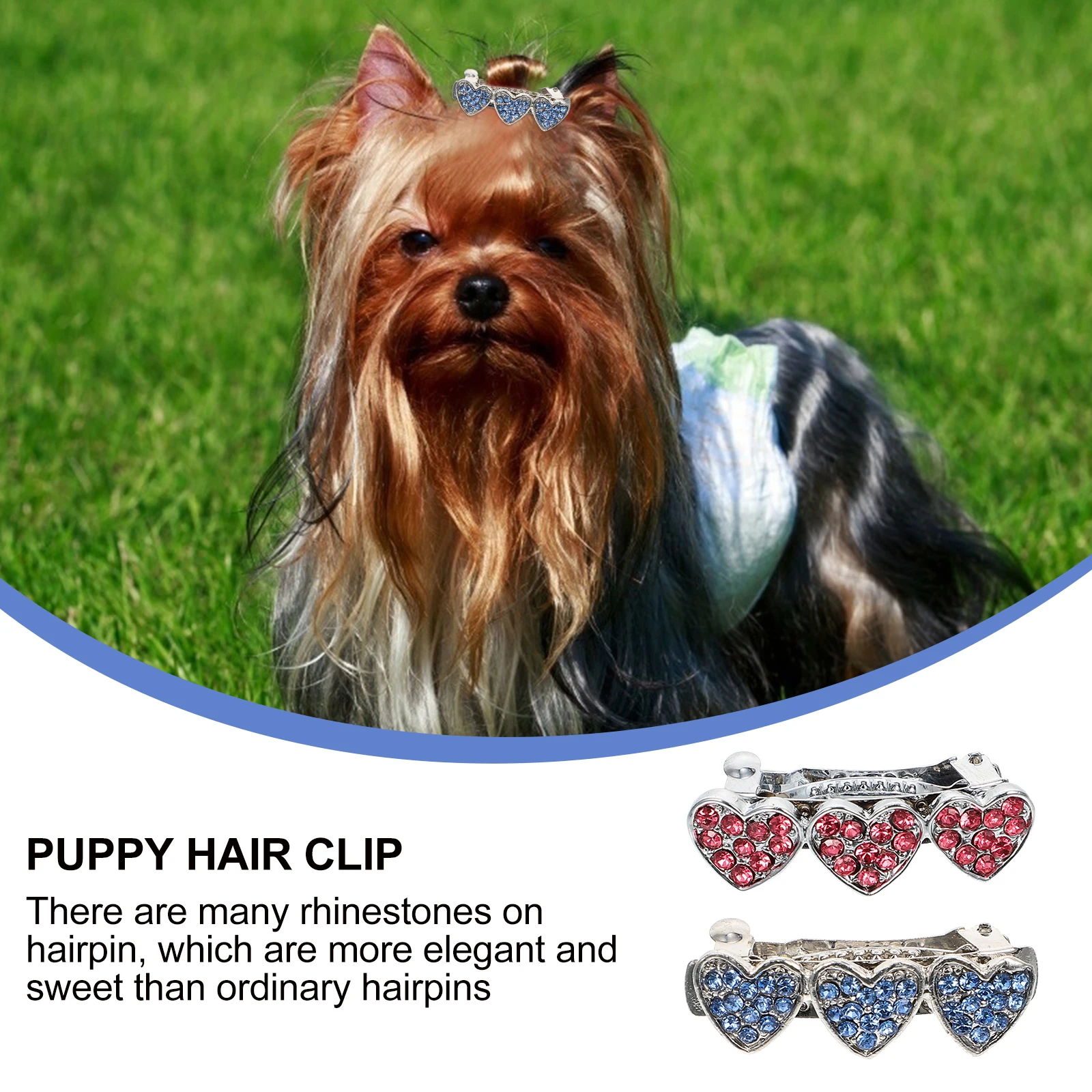 

2 Pcs Hairpin Pet Accessories Wedding Puppy Clip Hairpins Alloy Decorative Dog Clips