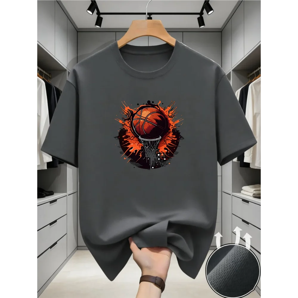 2026 New Summer men's short-sleeved American design printed T-shirt casual sports versatile top