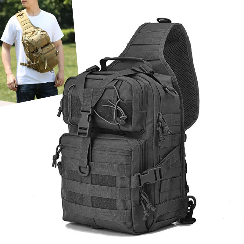 Men Sling Backpack Cross body Chest Bags Rucksack Nylon Military Travel Outdoor Sports Large Capacity Messenger Bag Knapsack