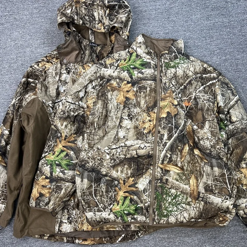 

Бионическая камуфляжная футболка большого размера, охотничий жилет с капюшоном, хлопковый жилет, съемная внутренняя двусторонняя одежда, молодежная мода