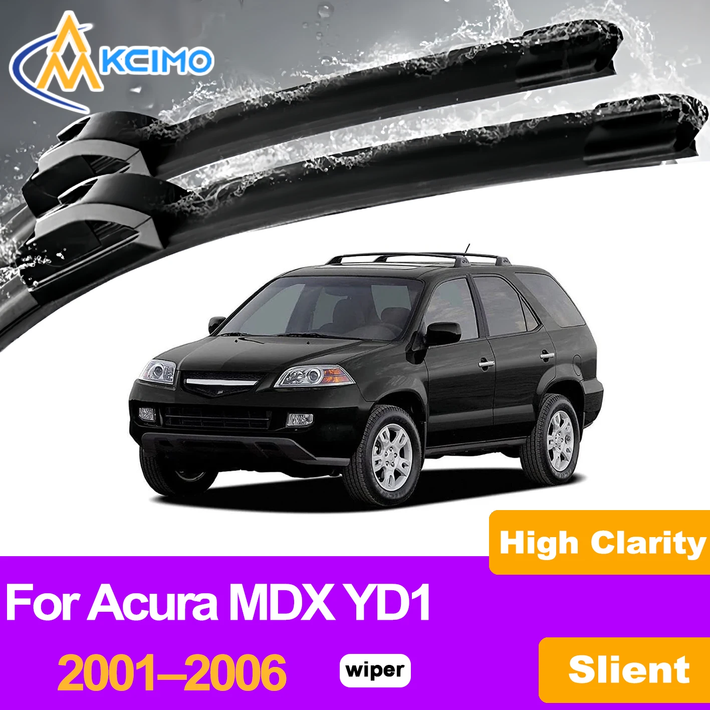 

KCIMO 2PCS Front Windshield Wiper Blades For Acura MDX YD1 2001–2006, All Weather Performance Silent Clean Wipers