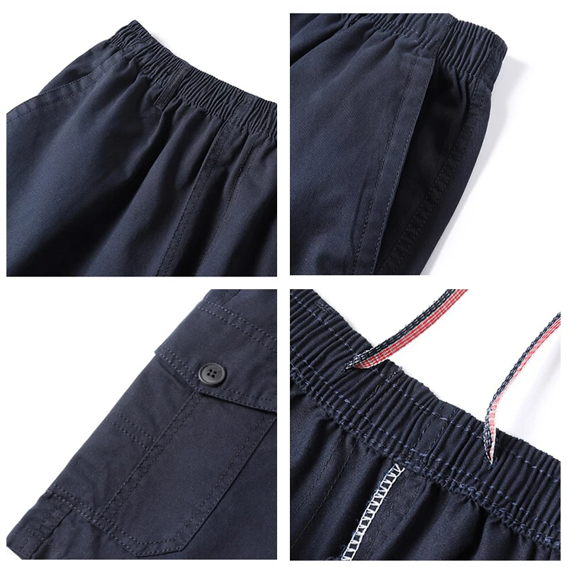 Summer Men Thin Loose Fitting Casual Shorts New  Simplicity Fashion Elastic Men's Shorts Solid Color Breathable Beach Shorts Men