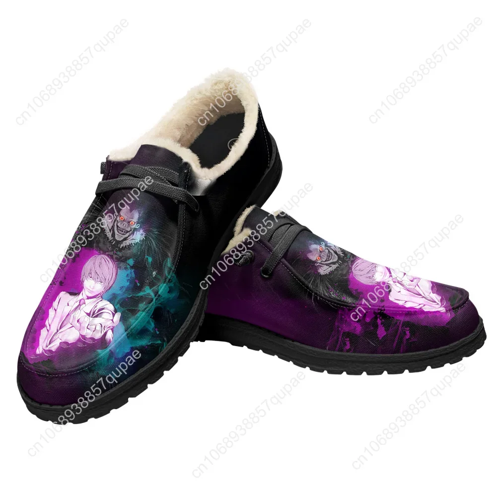 Death Note Flat Shoes Anime Cartoon Men Women Teenager Sneakers Soft Keep Warm Shoes Outdoor Casual Footwear Custom Made Shoe 2