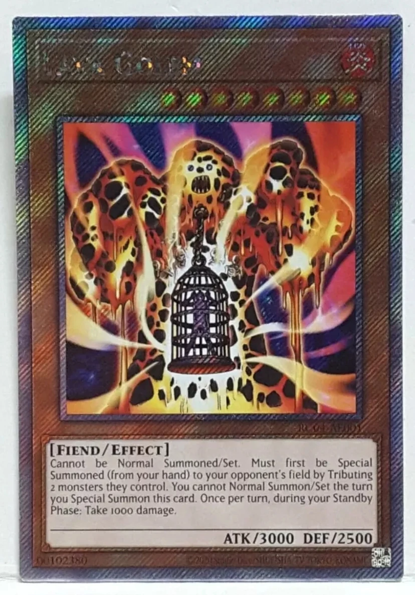 Yugioh KONAMI Duel Monsters RC04-AE001 Lava Golem Extra Secret Rare Asian English Collection Mint Card