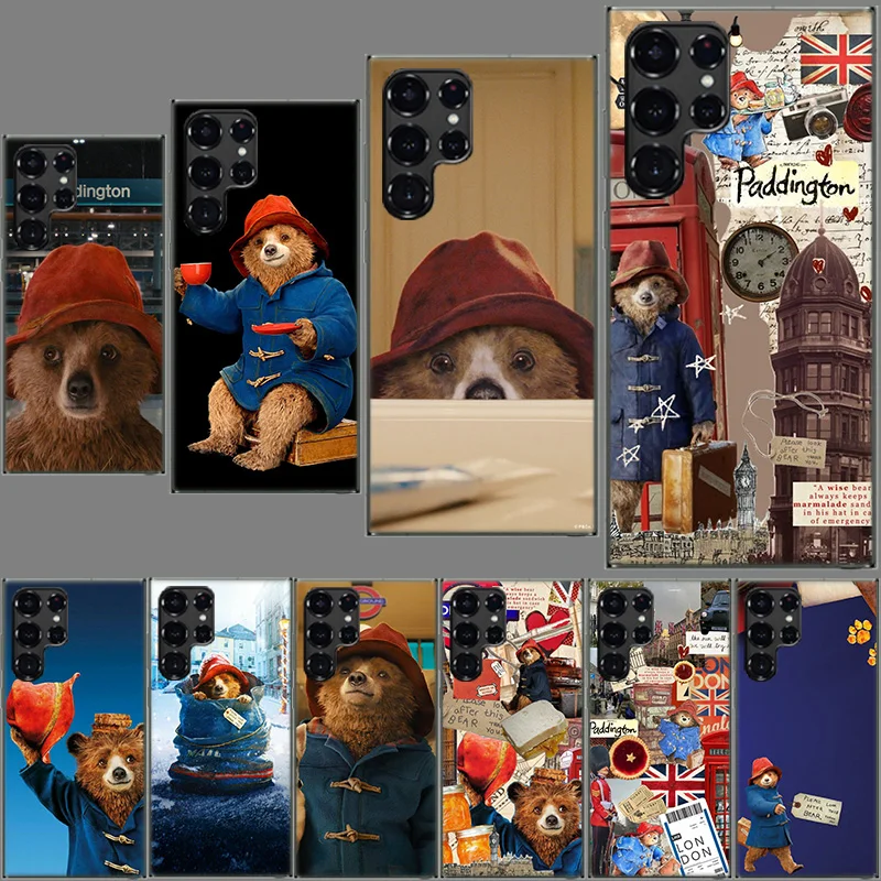 Cute P-Paddington Bear Phone Case For Samsung Galaxy S24 S23 S21 S20 FE S22 S26 Ultra S25 Edge S10 Plus Cover Clear TPU Capa She