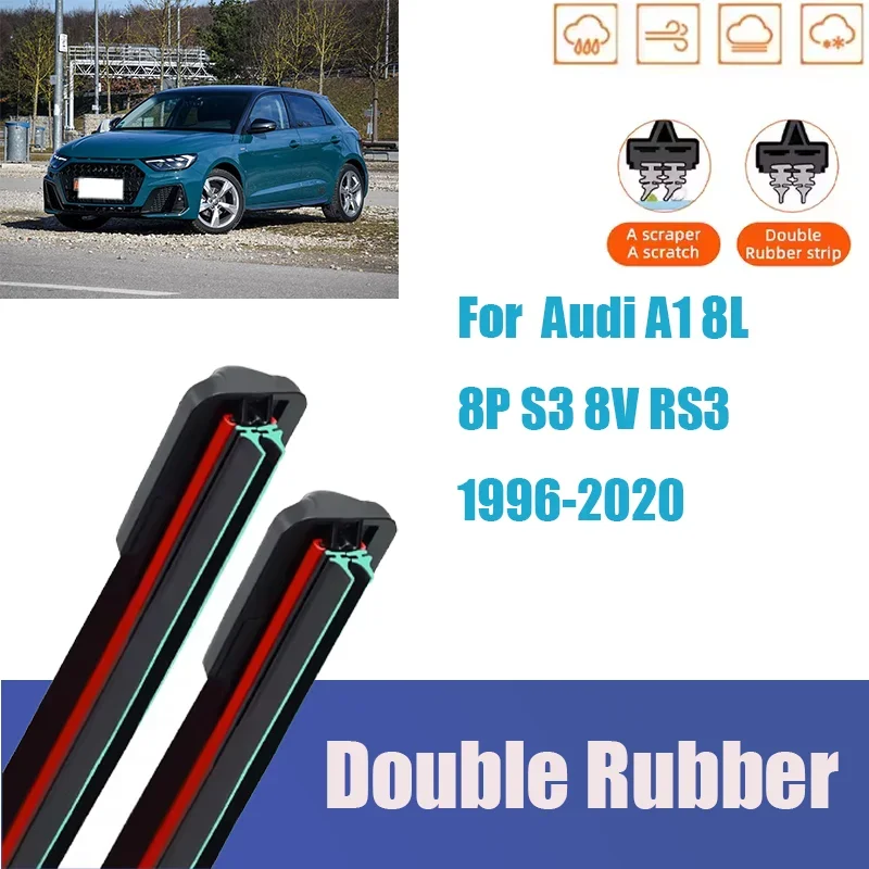 

For Audi A1 8L 8P S3 8V RS3 Front Windshield Wiper General Motors Multifunctional Double Rubber Cleaning Car Accessories