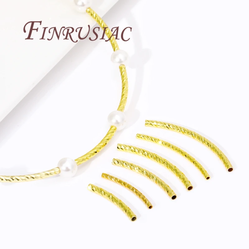 20 Stück 18 Karat vergoldetes Messing, gebogenes Rohr für Schmuckherstellung, DIY-Armbänder, Halsketten, Zubehör, Rohr-Abstandshalter-Verbindungsperlen – Detail 16